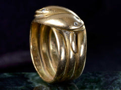 thumbnail of 1911 Double Snake Ring, 18K (profile side)