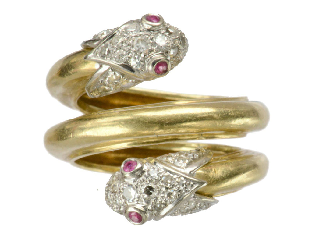 1940s Diamond Serpent Ring (on white background)