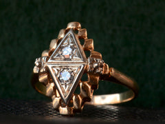 1930s Deco Double Triangle RIng