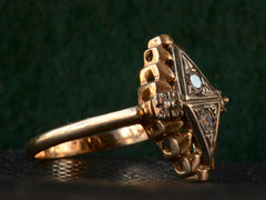 1930s Deco Double Triangle RIng