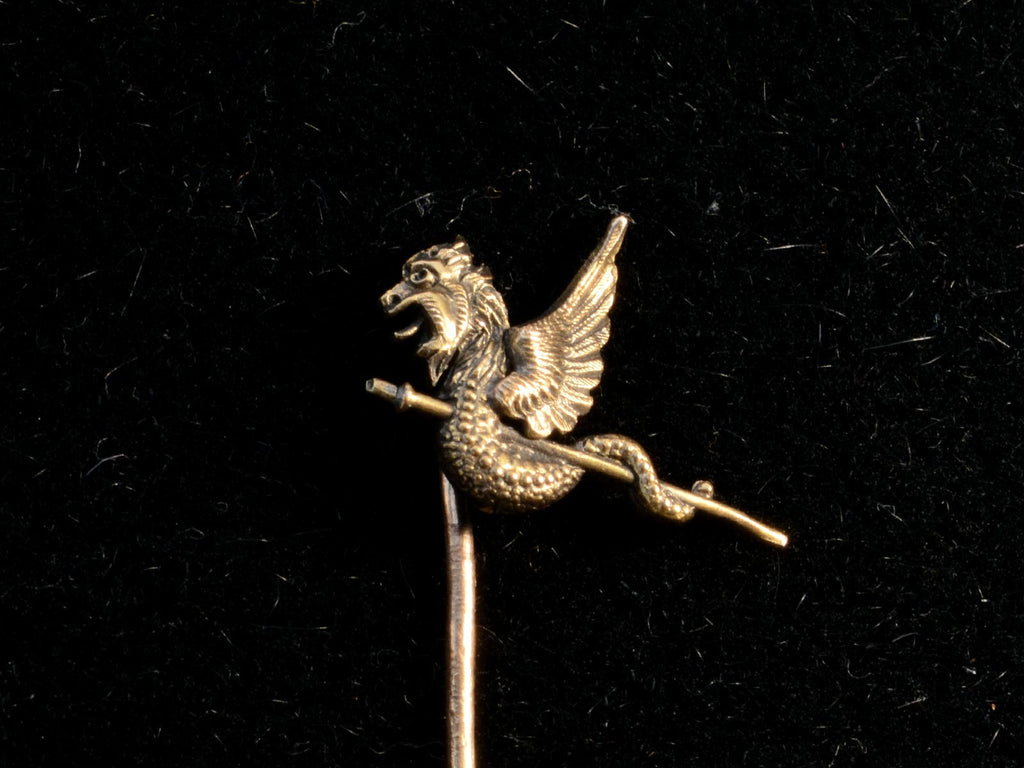 c1890 Dragon Stick Pin (side view)