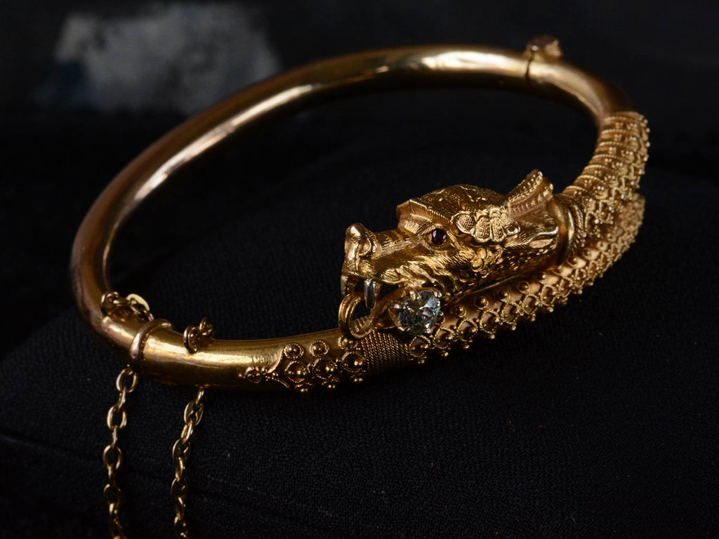1880s Etruscan Revival Dragon Bracelet