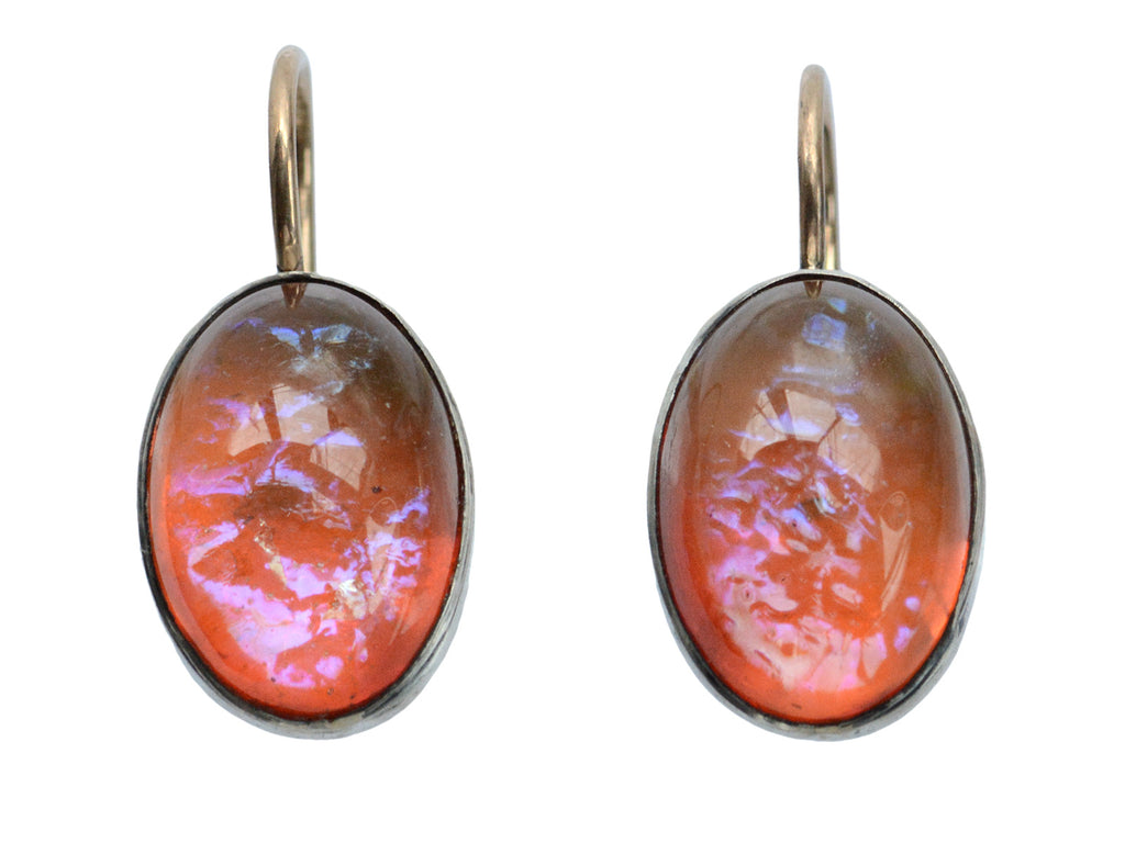 c1920 Dragon's Breath Earrings (on white background)
