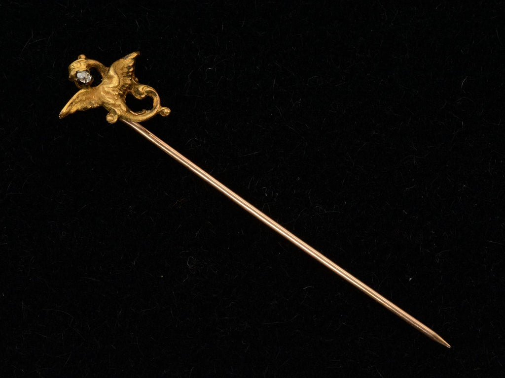 c1890 Victorian Dragon Stick Pin (side view)