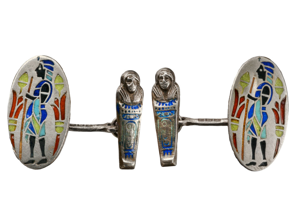 1925 Egyptian Enamel Cufflinks (on white background)
