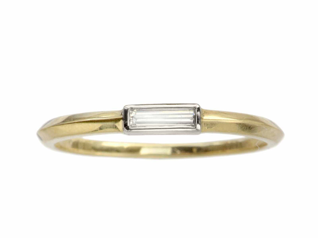 EB 0.10ct Rectangular Diamond Ring (on white background)