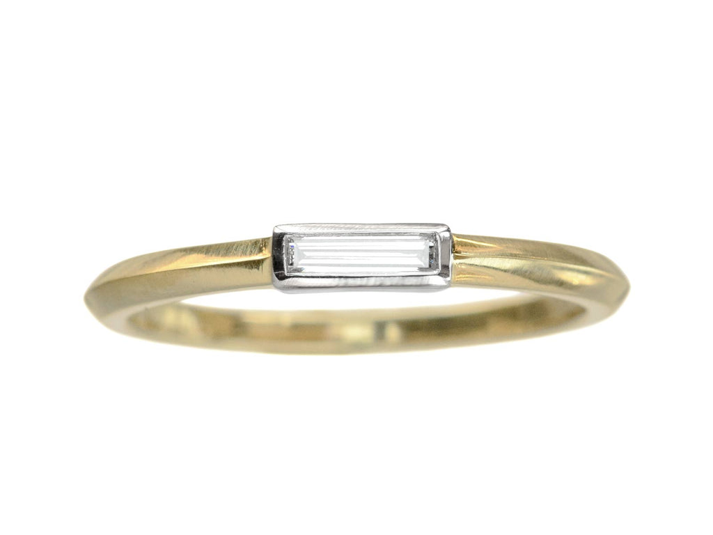 EB 0.10ct Rectangular Diamond Ring (on white background)