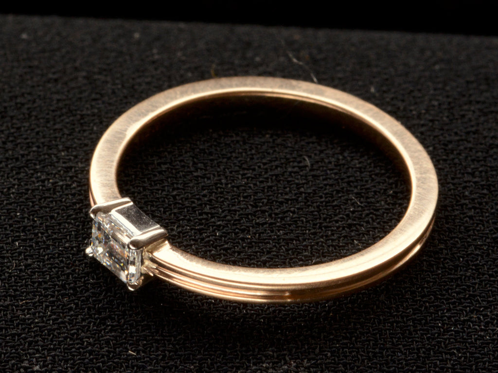 EB East-West 0.25ct Emerald Cut Diamond Engagement Ring