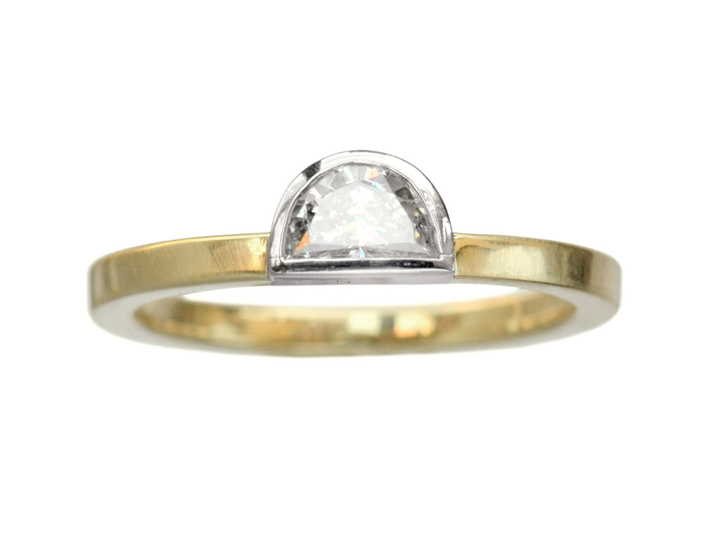 EB 0.37ct Half Moon Diamond Ring (on white background)