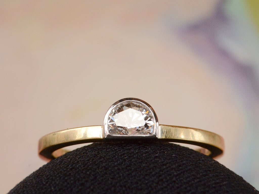EB 0.40ct Half Moon Cut Diamond Ring