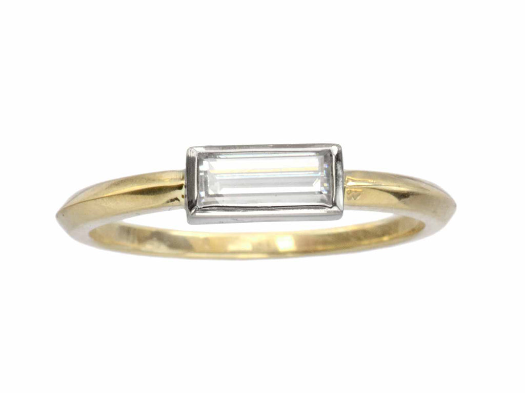 EB 0.43ct Rectangular Diamond Ring (on white background)