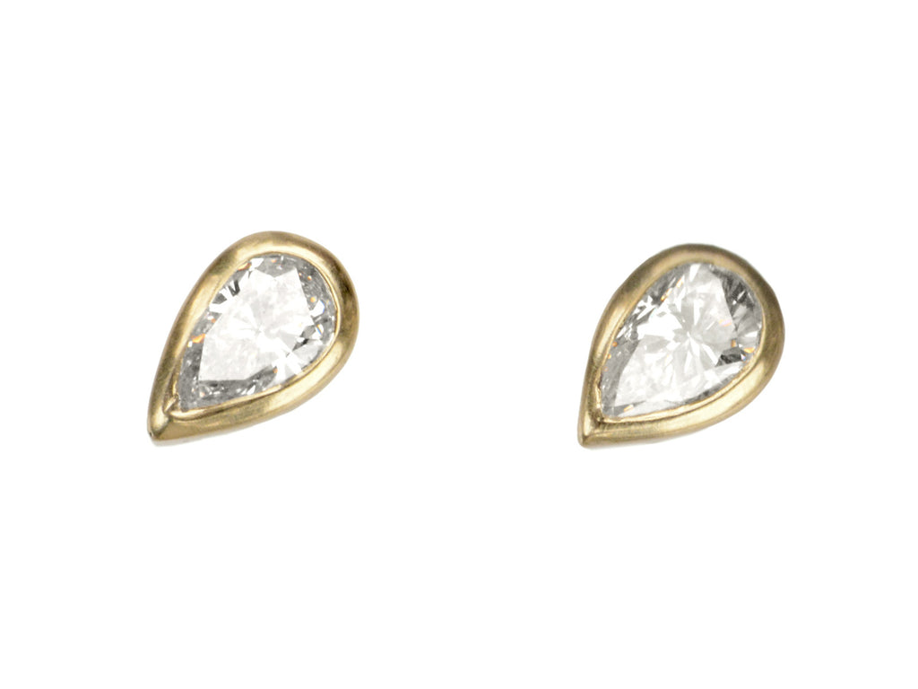 EB 0.43ctw Pear Diamond Studs (on white background)