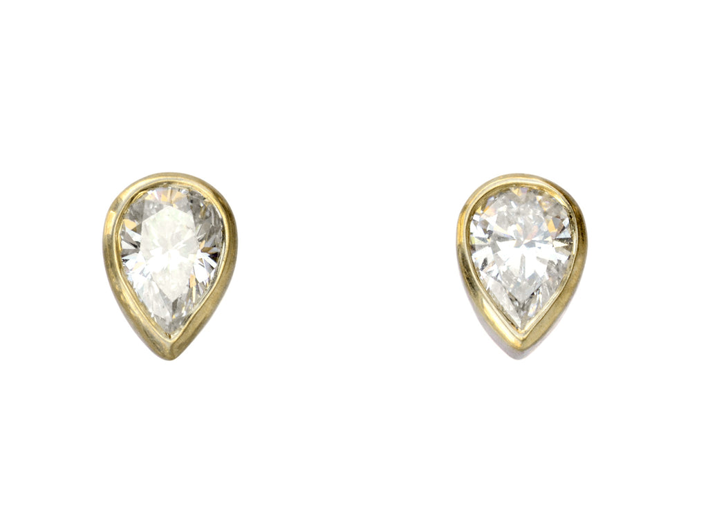EB 0.44ctw Pear Diamond Studs (on white background)