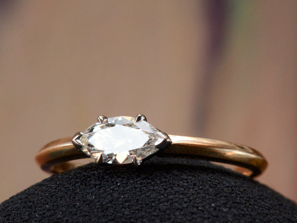 EB 0.46ct East-West Marquise Cut Diamond Engagement Ring