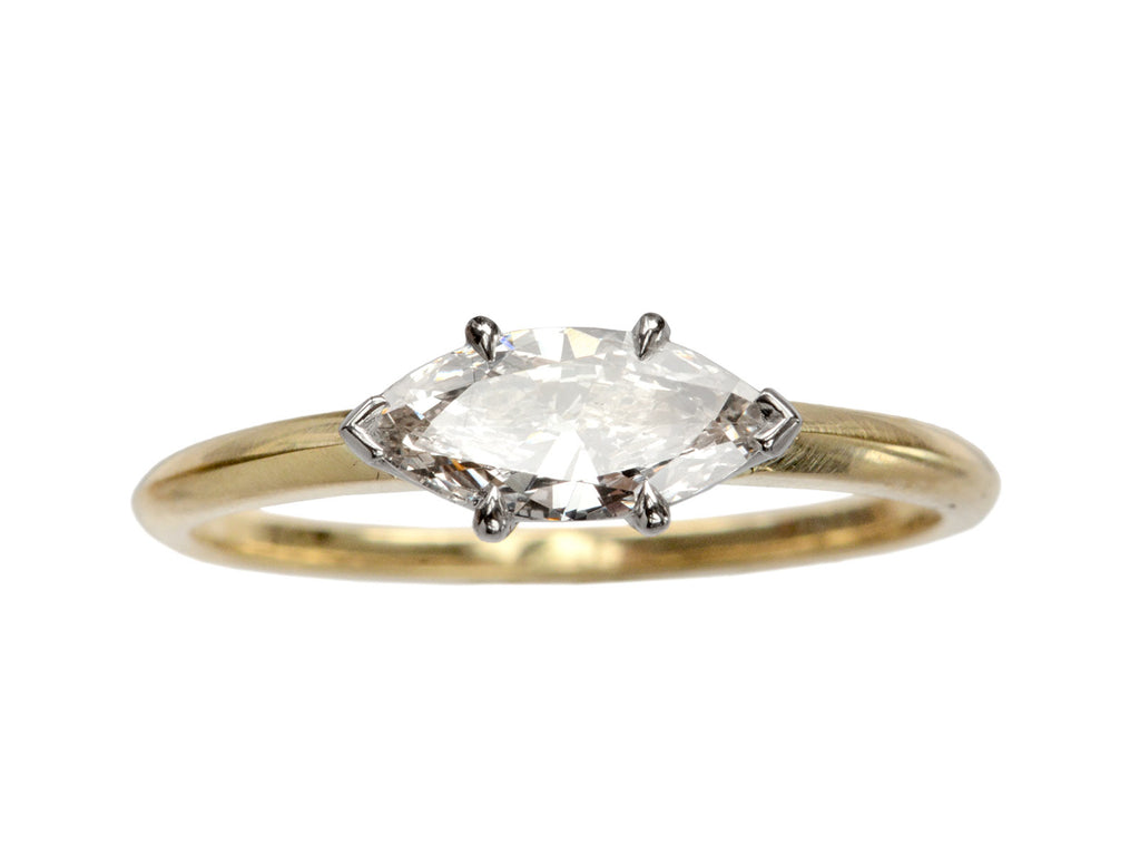 EB East-West 0.51ct Marquise Cut Diamond Engagement Ring