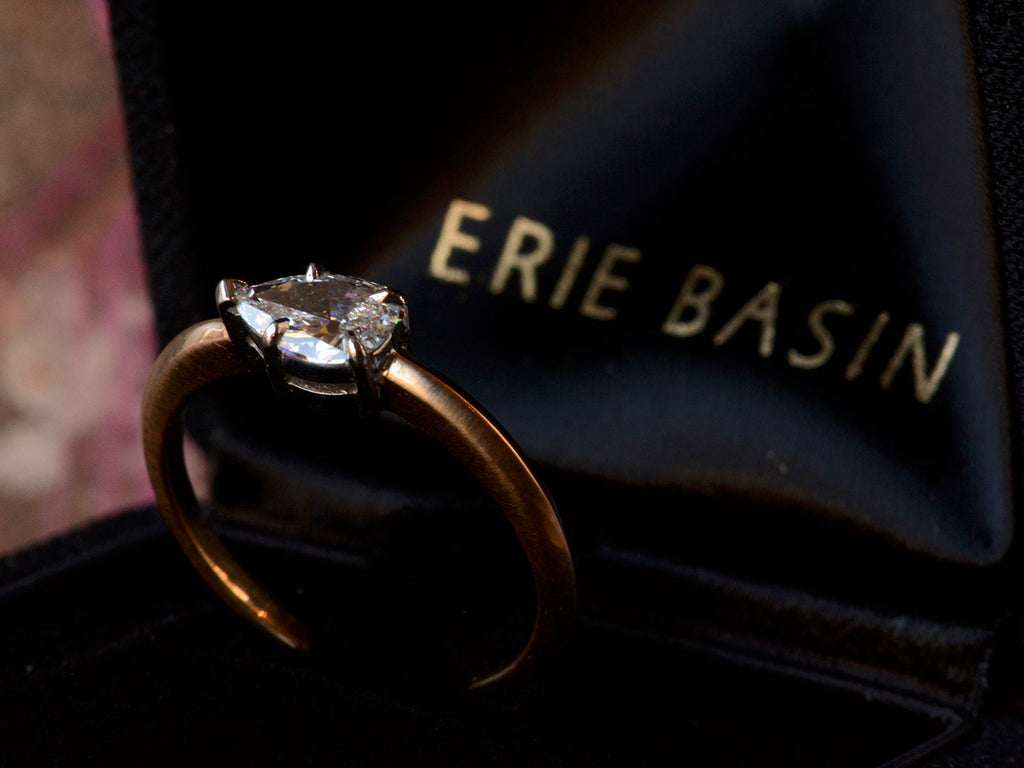 EB 0.51ct East-West Pear Cut Diamond Engagement Ring