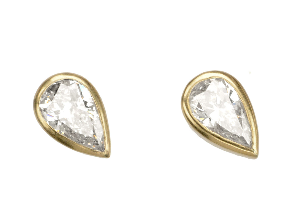 EB 0.64ctw Pear Diamond Studs (on white background)