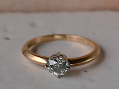 EB 0.69ct Light Gray-Green Old Mine Cut Diamond Engagement Ring