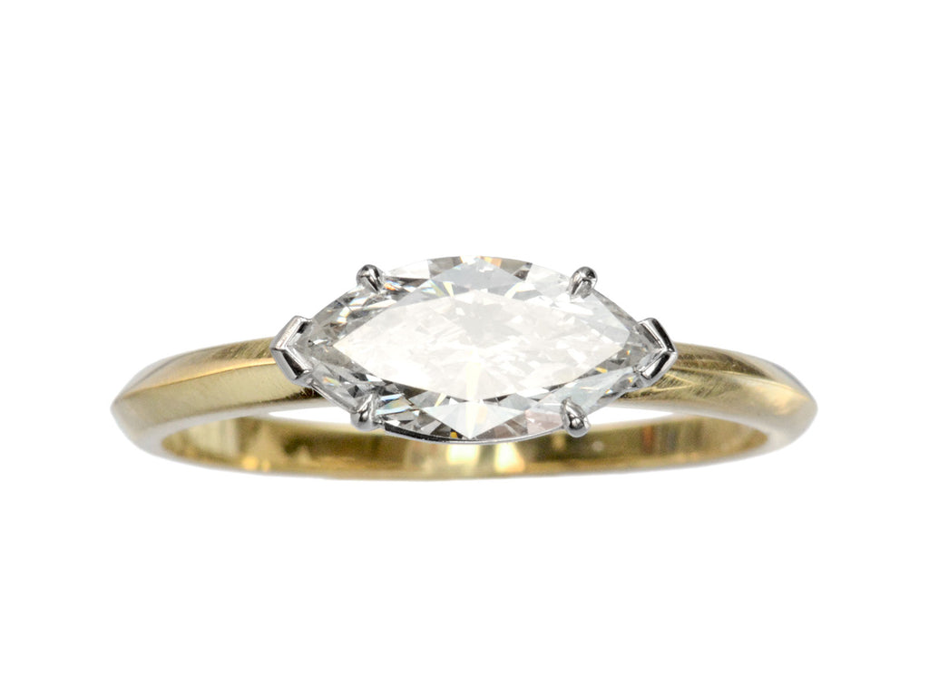 EB East-West 0.79ct Marquise Cut Diamond Engagement Ring