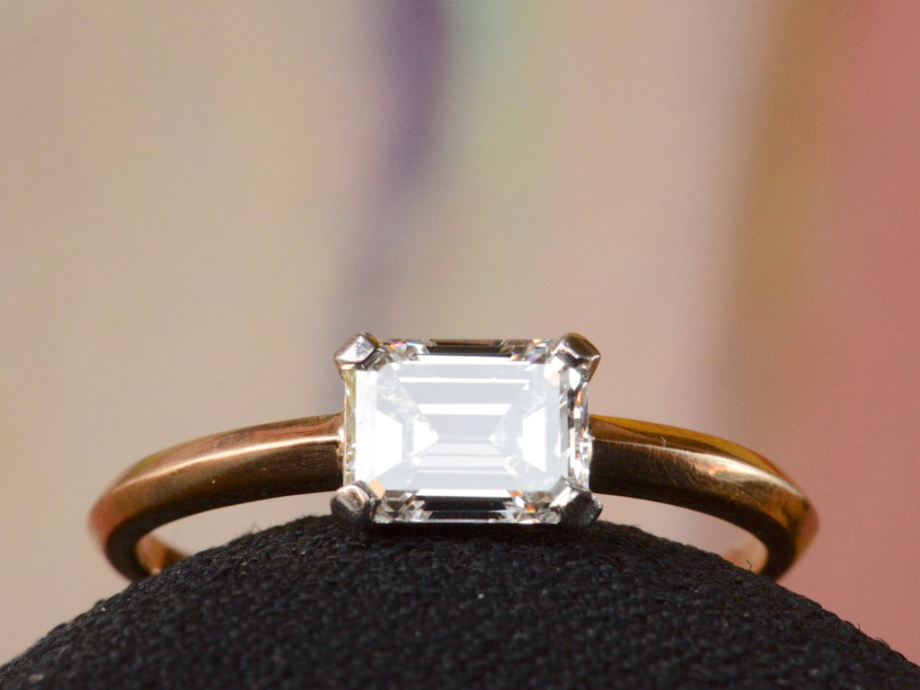 EB East-West 0.82ct Emerald Cut Diamond Engagement Ring