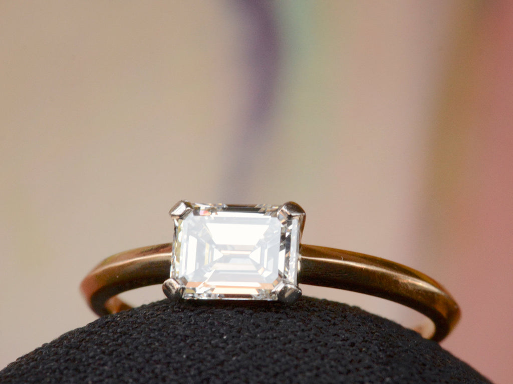 EB East-West 0.82ct Emerald Cut Diamond Engagement Ring