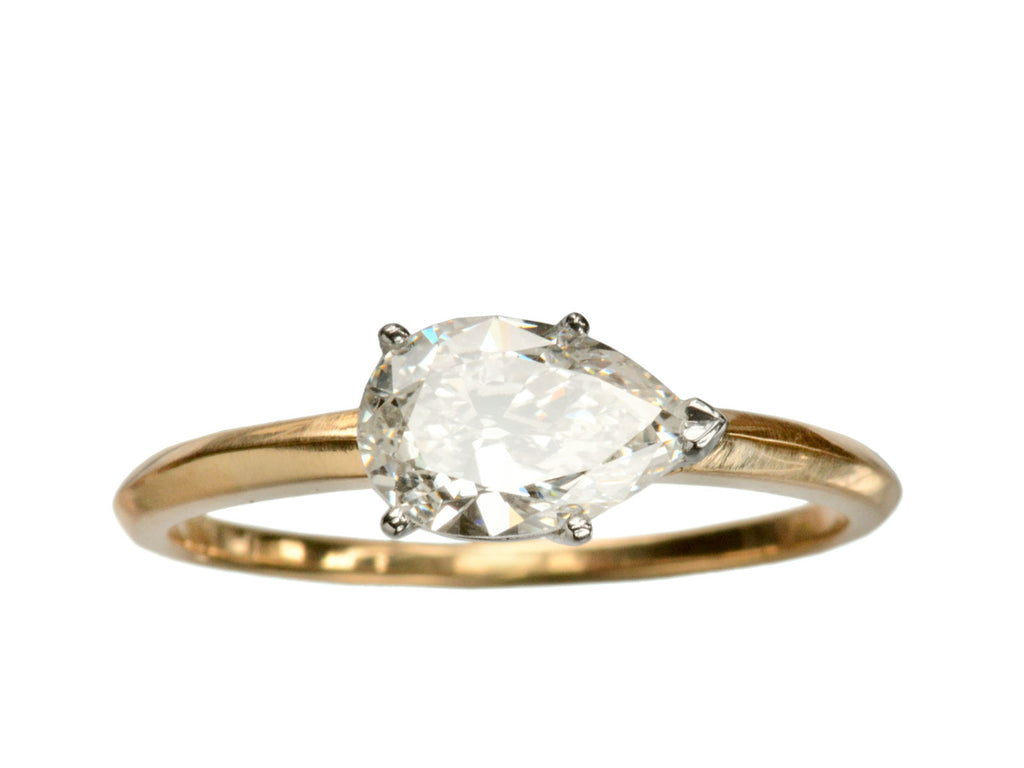 EB East-West 0.83ct Pear Diamond Ring
