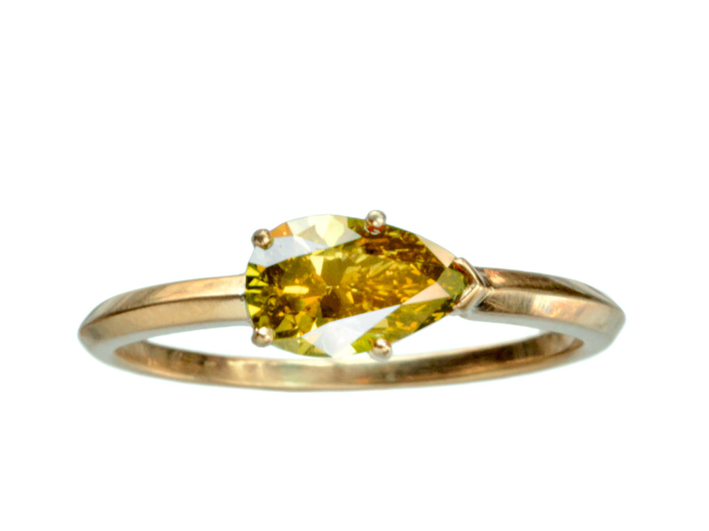 EB 0.85ct Fancy Pear Ring (on white background)