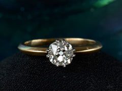 thumbnail of =EB 0.86ct Old Mine Cut Ring (on black background)B 0.86ct Old Mine Cut Diamond Solitaire Engagement Ring