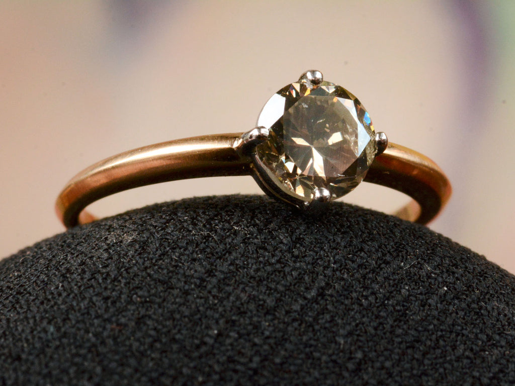 EB Greenish-Grey Diamond Engagement Ring