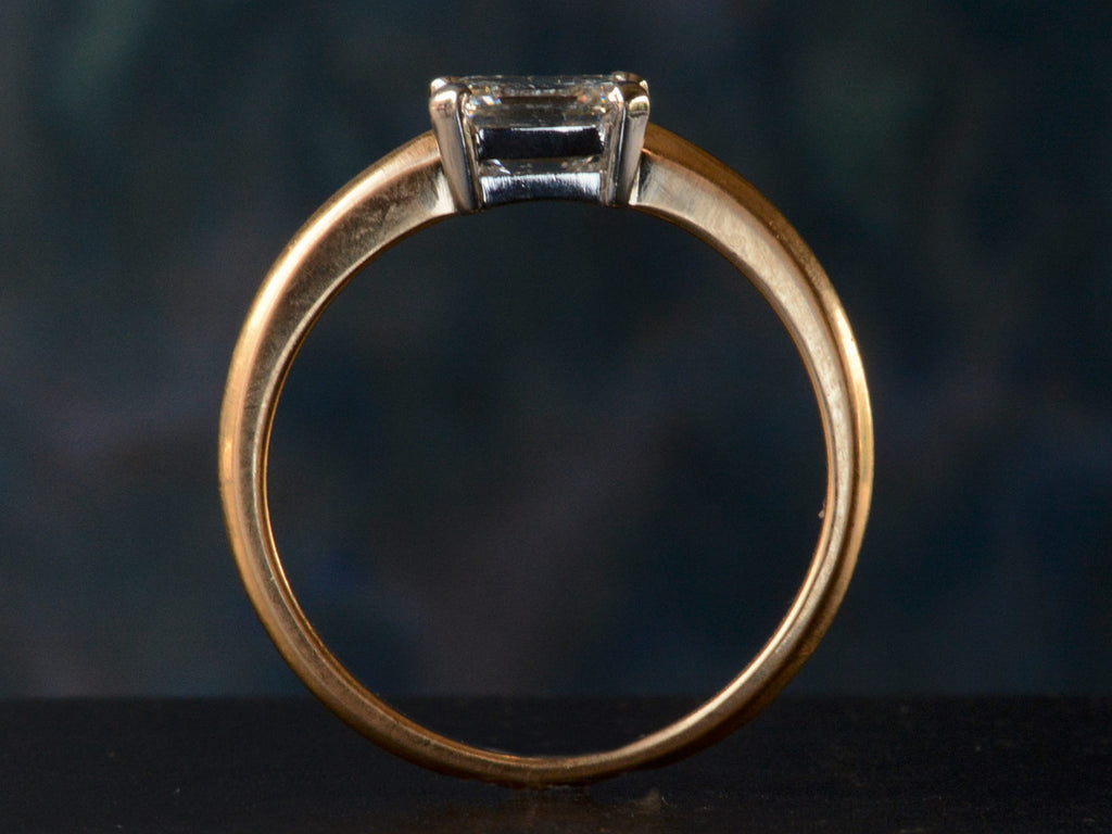 EB East-West Emerald Cut Diamond Engagement Ring