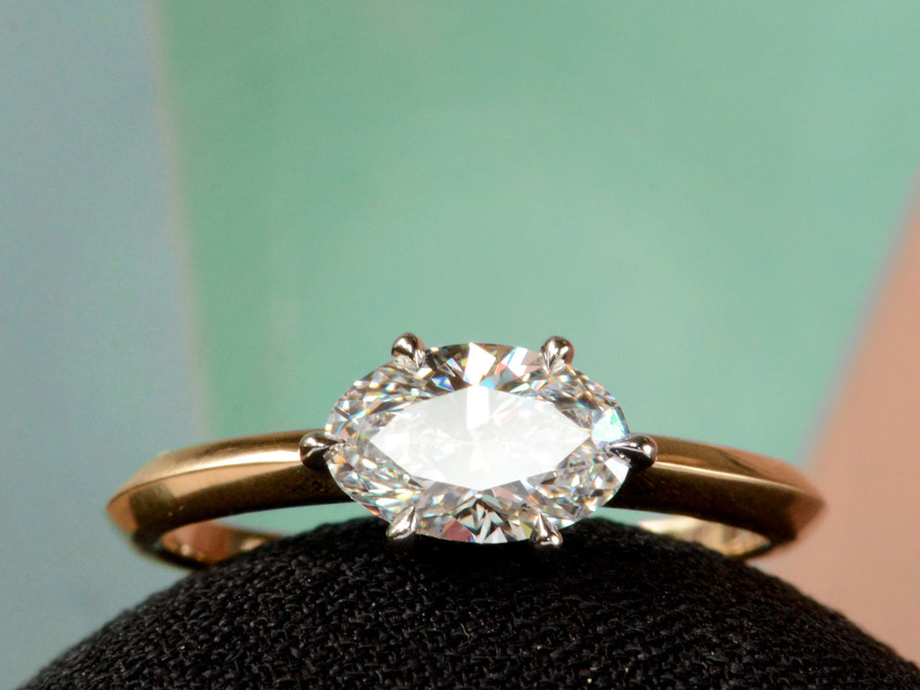 EB East West 0.99ct Oval Diamond Engagement Ring