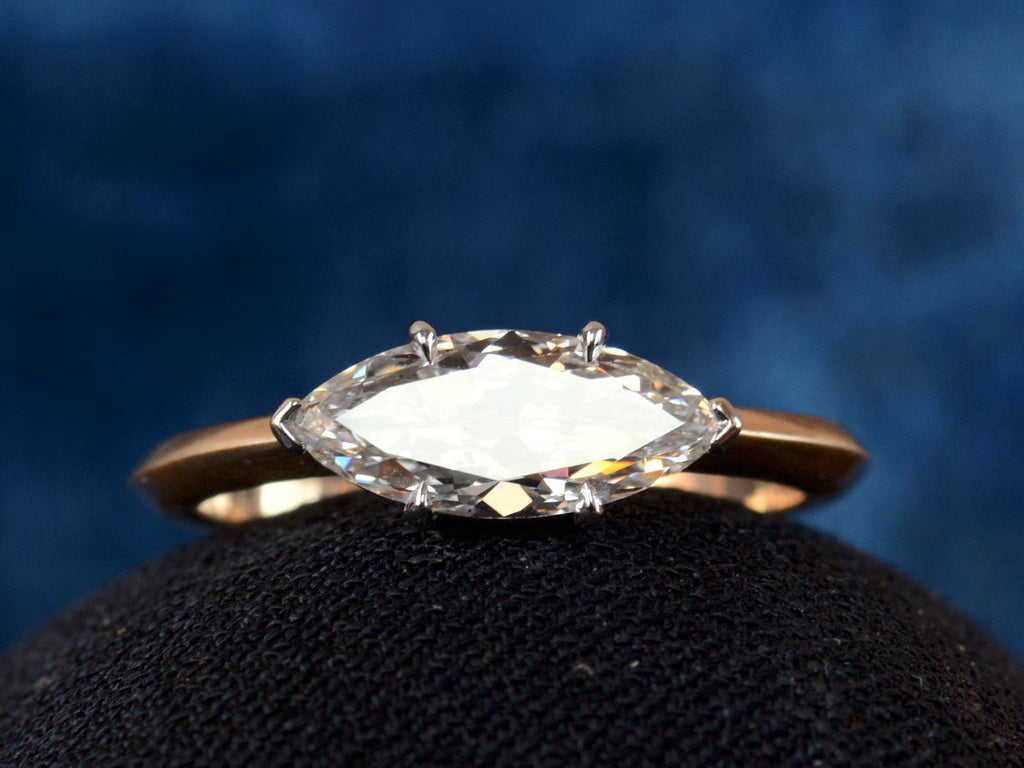 EB 1.00ct Marquise Diamond Ring (on dar background)