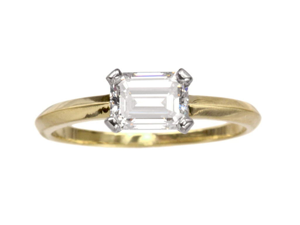 EB East-West 1.02ct Emerald Cut Diamond Engagement Ring