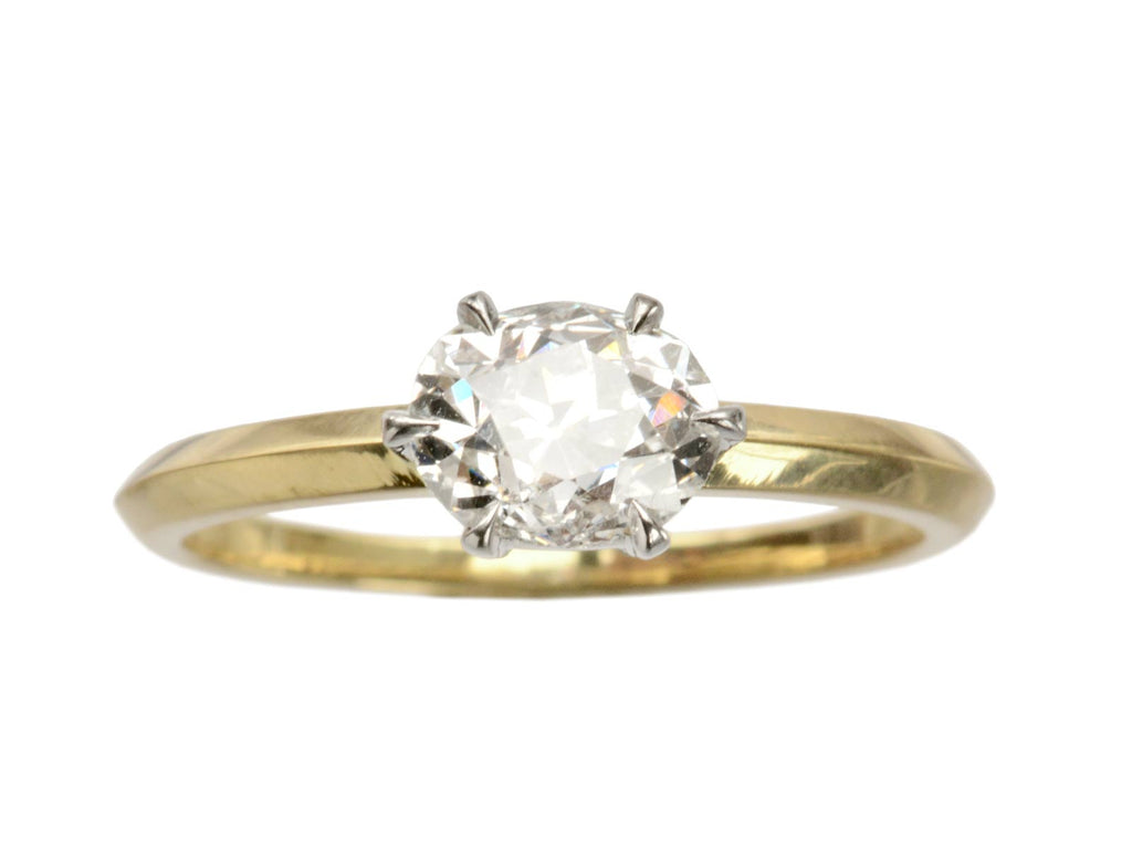 EB 1.02ct Old Cut Oval Ring (on white background)