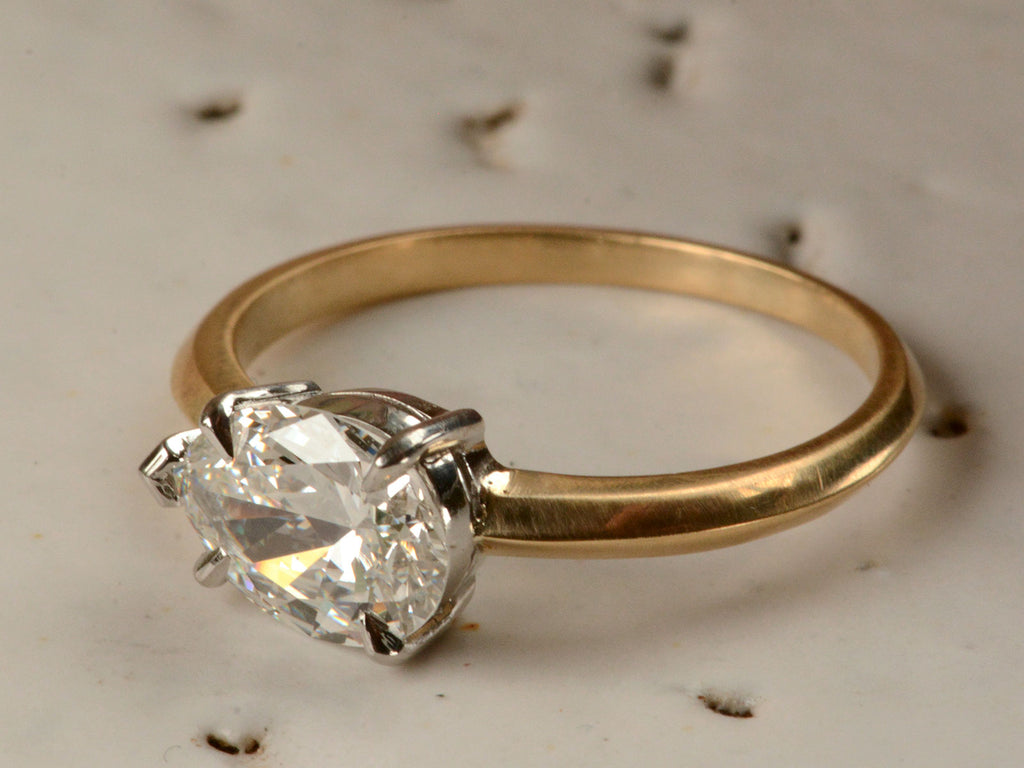 EB East-West Pear Diamond Engagement Ring