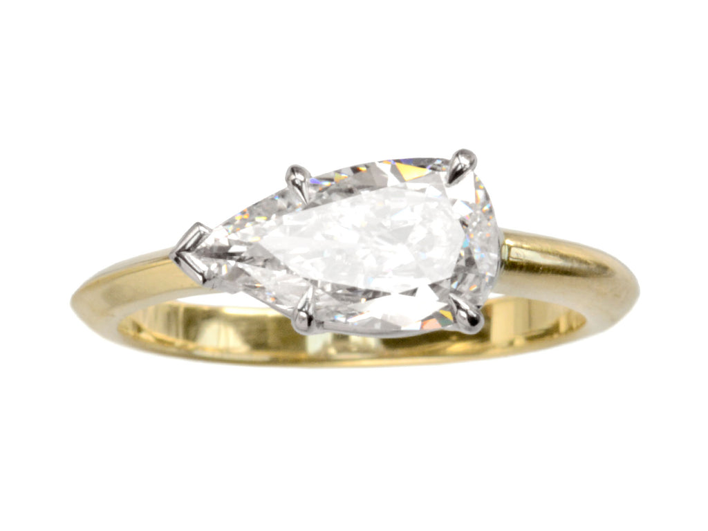 EB 1.27ct Pear Diamond Ring (on white background)