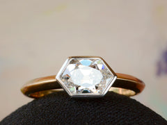 thumbnail of EB Old Cut Hexagonal Ring (front view)