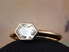 thumbnail of EB Old Cut Hexagonal Ring (side view)