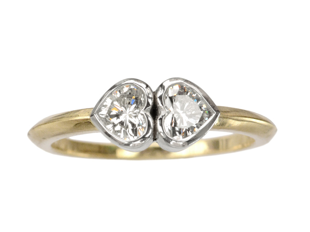 EB Modern Two Hearts Ring (on white background)