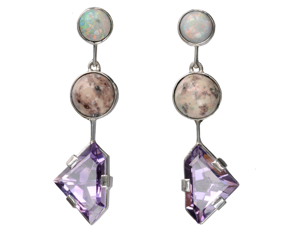 EB Amethyst & Opal Earrings