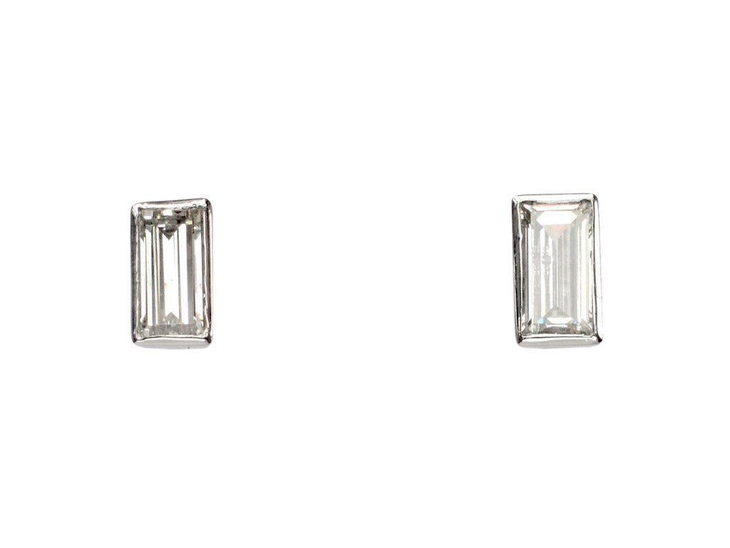 EB Rectangular Diamond Studs (on whiite background)