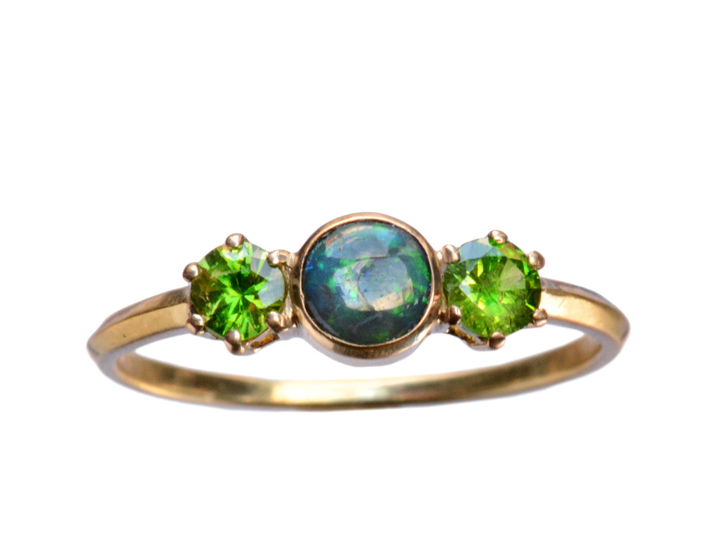 EB Opal & Demantoid Ring (on white background)