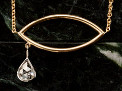 thumbnail of EB Diamond Tear Necklace (on black background)