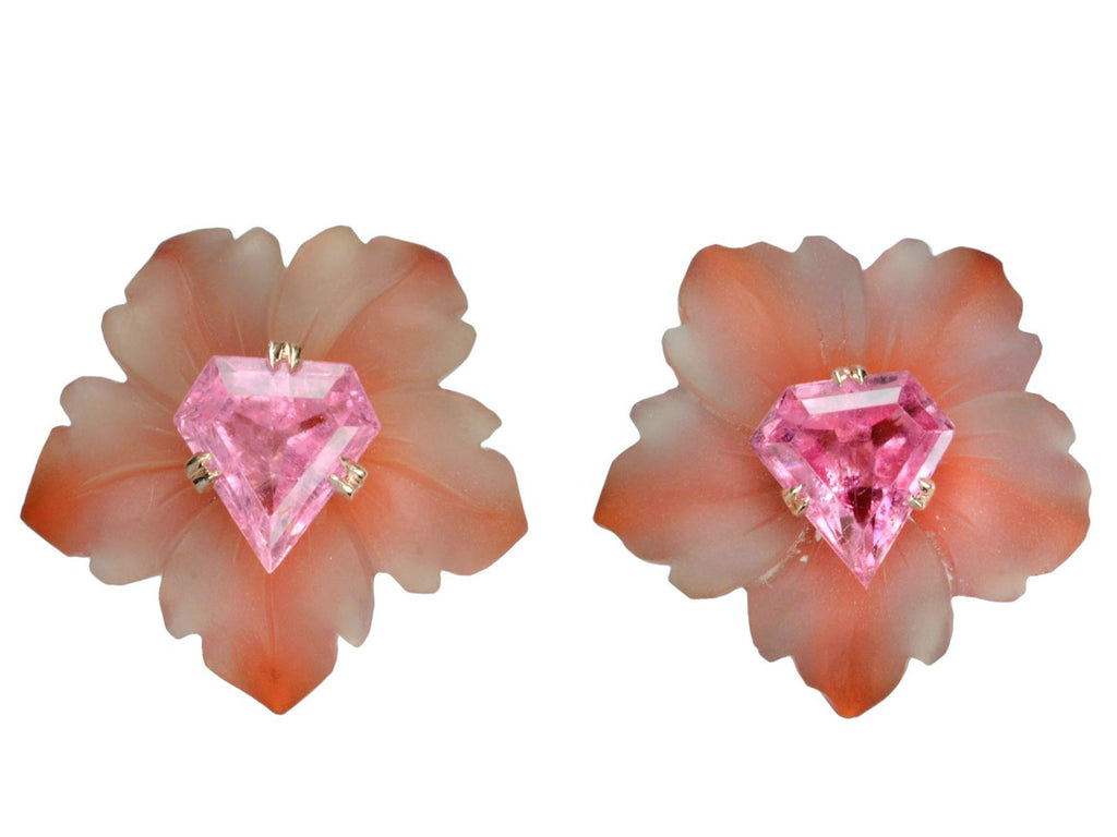 EB Pink Flower Earrings (on white background)