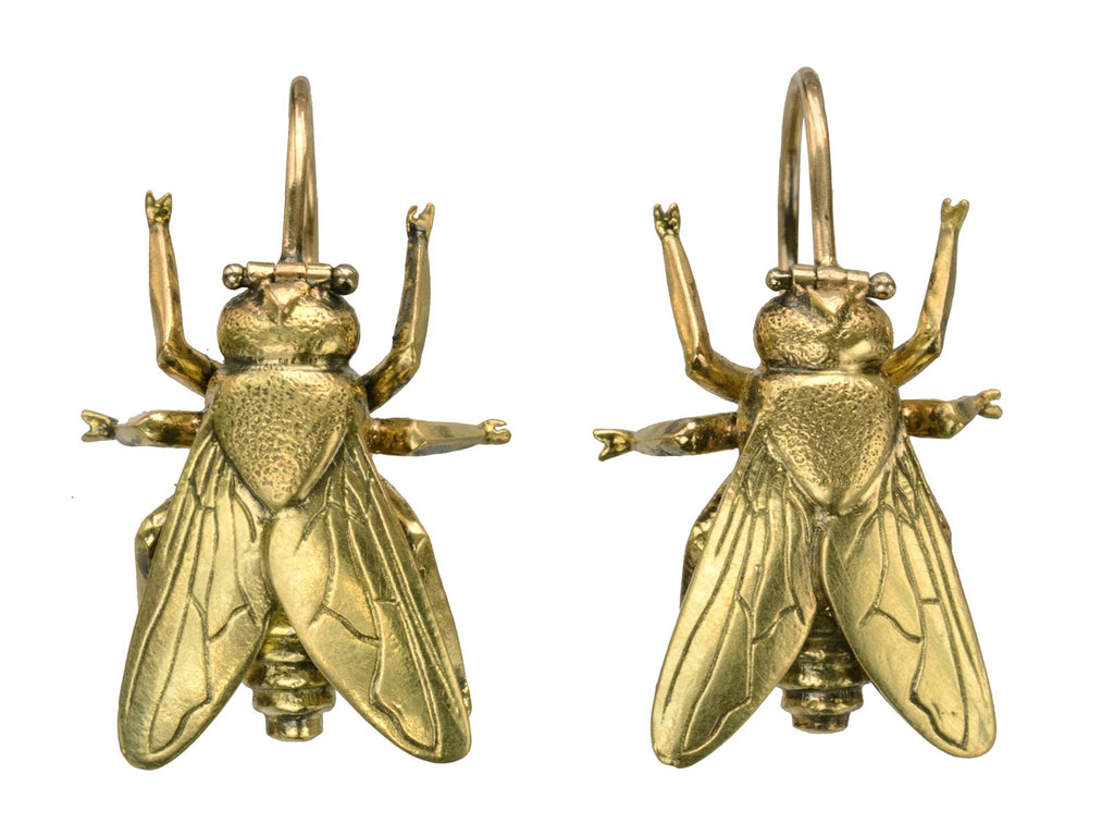 EB Modern Gold Fly Earrings (on white background)