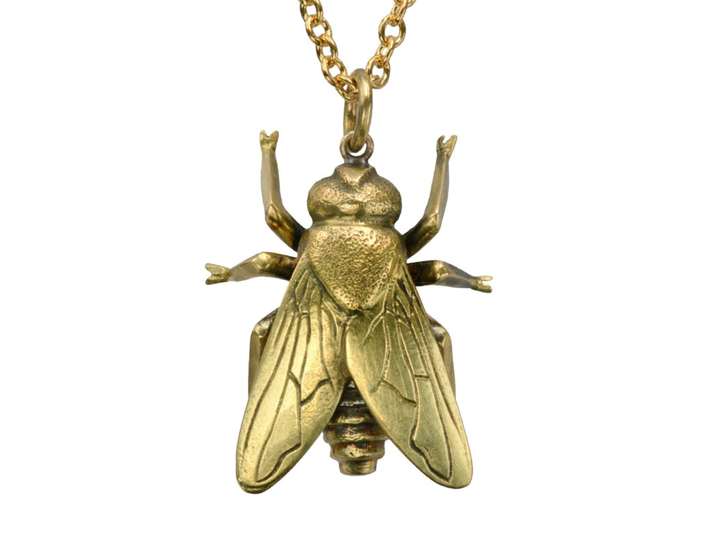 EB Modern Gold Fly Pendant (on white background)