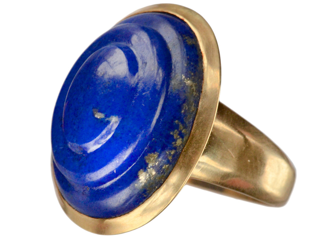 EB Carved Lapis Lazuli Ring (on white background)