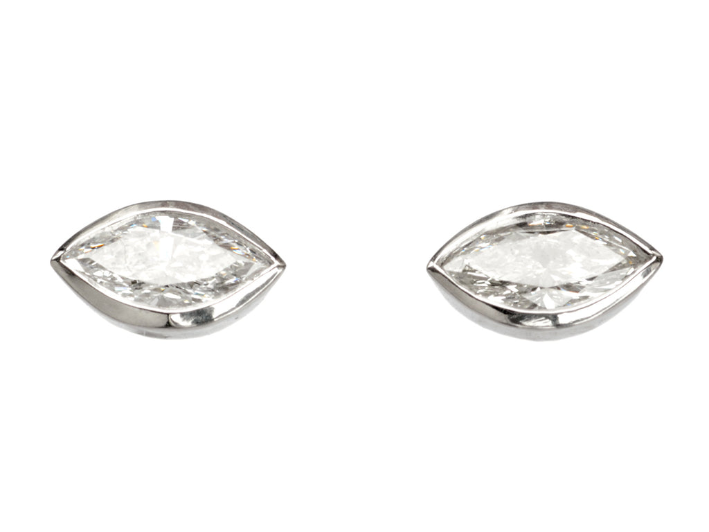EB Marquise Diamond Studs (on white background)