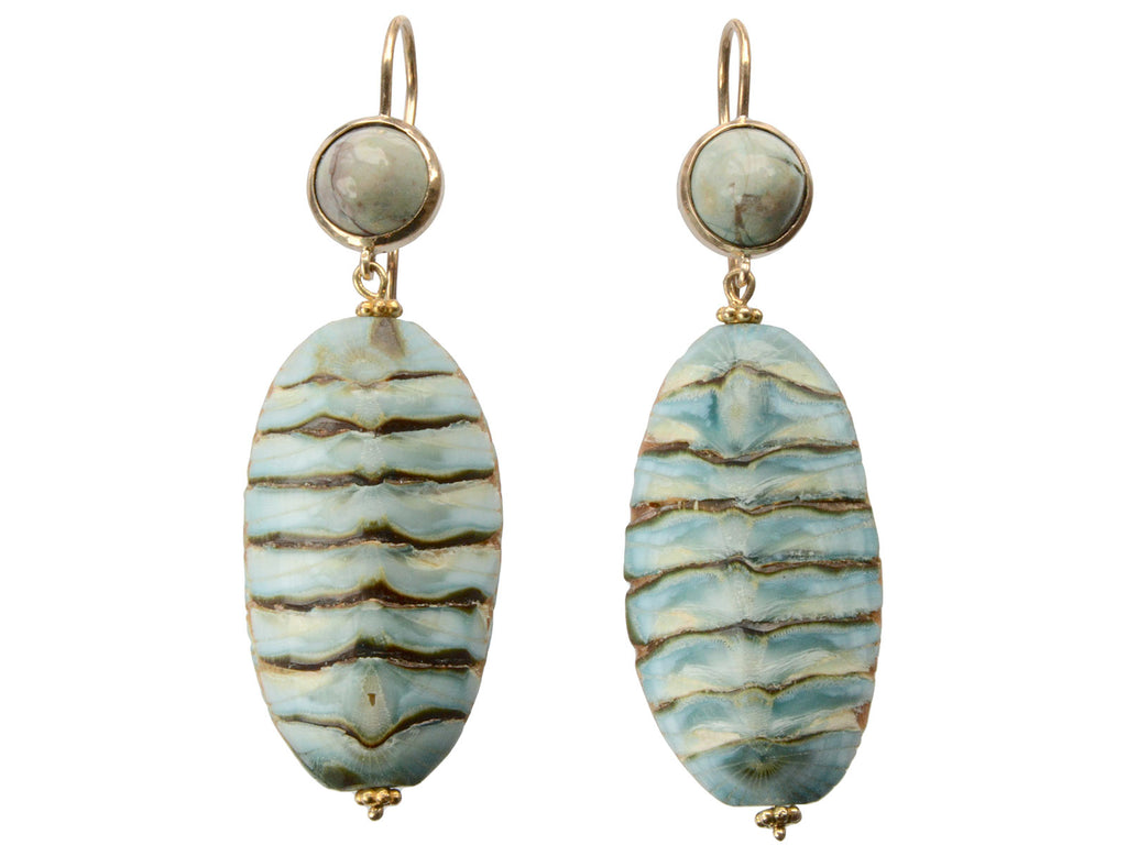 EB Mollusk & Turquoise Earrings (on white background)
