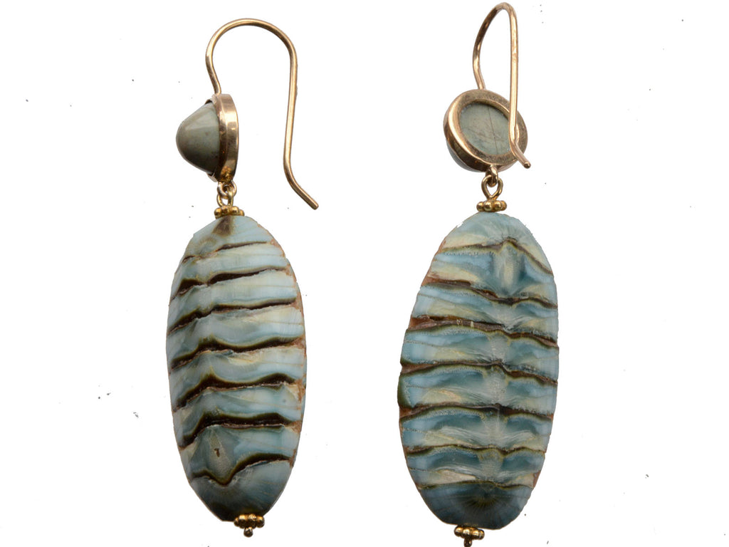 EB Mollusk & Turquoise Earrings (backside)